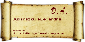 Dudinszky Alexandra névjegykártya