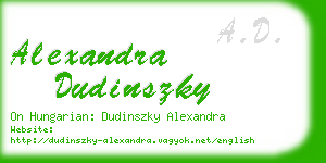 alexandra dudinszky business card